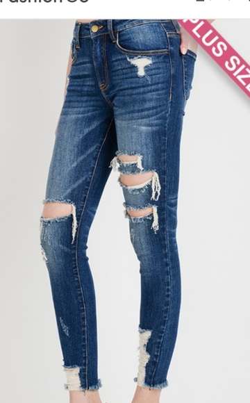 Plus Size distress skinny Jeans - Picture 6 of 10